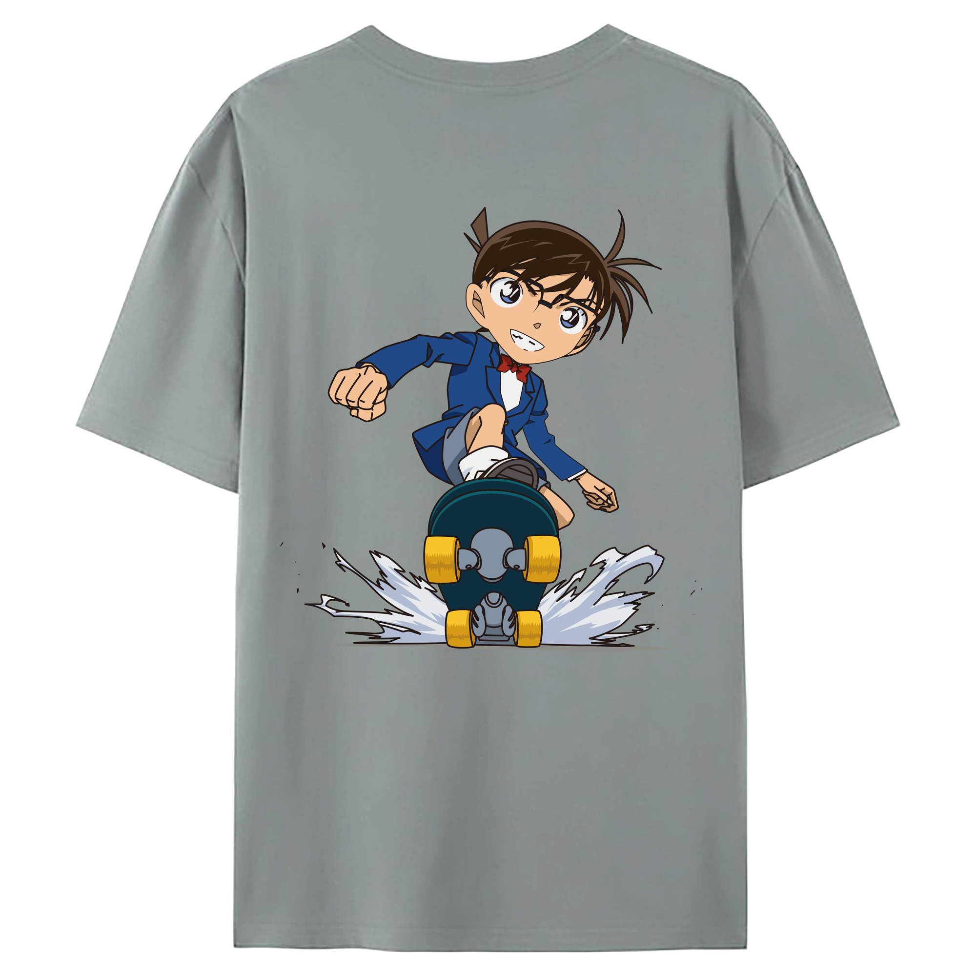 （画像用） 名探偵コナン 江戸川 コナン Detective Conan Conan Edogawa 綿100％ メンズ半袖Tシャツ（バックプリント） 通気性